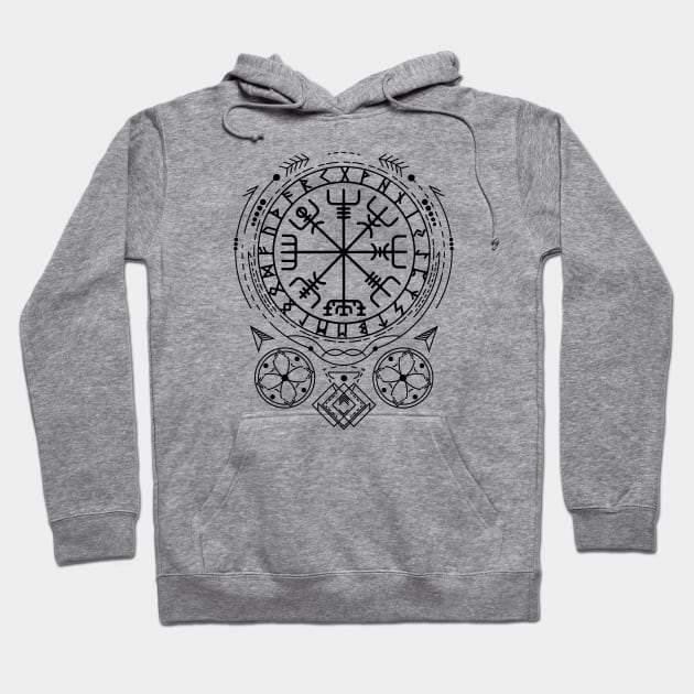 Vegvisir - The Viking Compass | Norse Pagan Symbol Hoodie by CelestialStudio